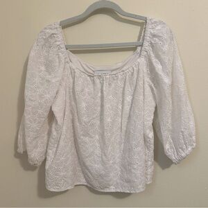 Joseph Ribkoff Women's White Eyelet Blouse